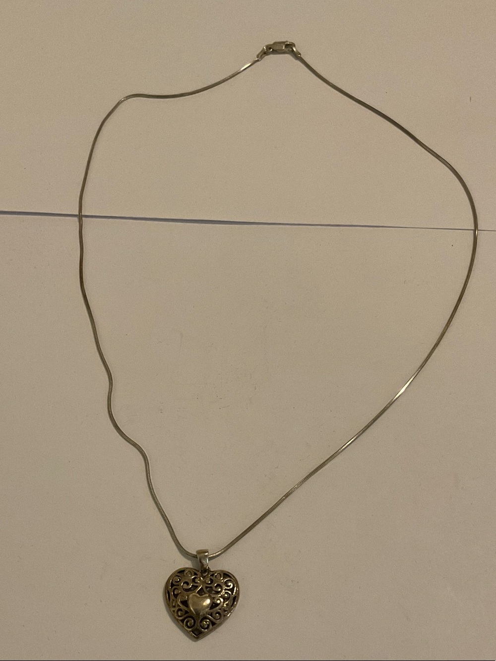 Sterling silver heart pendant necklace